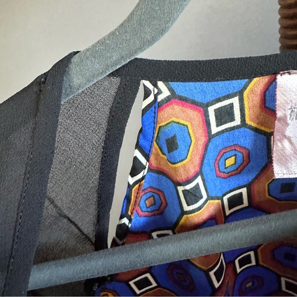 Romeo & Juliet Couture Sheer Sleeve Tunic Shift Dress Blue Brown - Picture 6 of 11